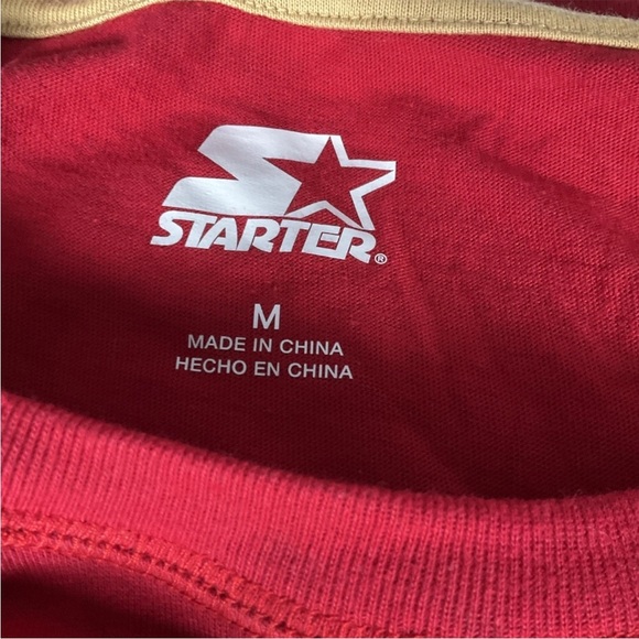 San Francisco 49ers Starter Sz M Field Jersey Long Sleeve T-Shirt - Scarlet/Gold - Picture 5 of 11